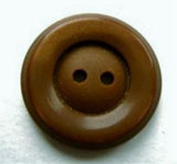 B17155L 20mm Deep Sable Brown Pearlised Rim, Matt Centre 2 Hole Button