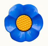 B3208 18mm Blue-Yellow Forget Me Not Flower Design Shank Button