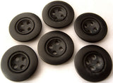 B4637 17mm Tonal Black and Grey Soft Sheen 4 Hole Button - Ribbonmoon