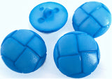 B7637 25mm Blue Leather Effect Nylon Domed Football Shank Button