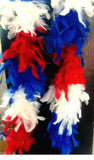 Feather Boa Red White and Blue Approx 1.65 metres Long