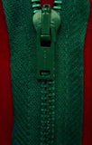 Z0903 61cm Dark Green Metal Teeth No.3 Open End Zip, Cotton Fabric