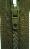 Z3432 56cm Deep Army Green Nylon No.3 Closed End Zip