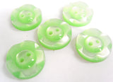 B17430 14mm Mint Green Dished Edge (Fruit Gum) Polyester 2 Hole Button