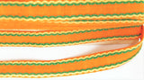 FT3133 14mm Orange-Green-Primrose Vintage Cotton Braid Trimming