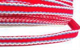FT3134 14mm Red-Blue-White Vintage Cotton Braid Trimming