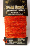 GLITHREAD18 Orange Decorative Glitter Thread, Washable, 10 Metre Card