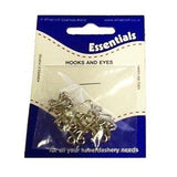HOOKEYE16 Silver Large Hook and Eyes, 6 sets in each pack