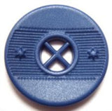 B11095 23mm Dark Dusky Blue Matt Textured 4 Hole Button - Ribbonmoon