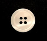 B10796 15mm Bridal White Pearlised 4 Hole Button