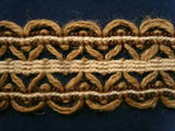 FT1197 55mm Creamy Natural, Brown and Camel Braid Trimming - Ribbonmoon