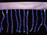 BFRINGE50 4cm Lupin and Iridescent Glass Bead Fringe Trimming
