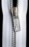 Z4809 76cm White YKK Metal Teeth No.5 Open End Zip - Ribbonmoon