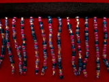 BFRINGE39 50mm Mixed Colour Glass Bead Fringing on a Black Satin Braid
