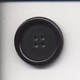 B7621 28mm Black Horn 4 Hole Button with a Matt Centre and Gloss Rim