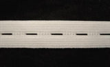 BHT03 18mm White Buttonhole Elastic. - Ribbonmoon