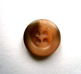 B16671 15mm Tonal Burnt Apricot and Brown Gloss 4 Hole Button - Ribbonmoon