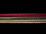 FT1580 11mm Maroon, Cypress Green and Ecru Corded Braid - Ribbonmoon