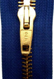 Z4067 20cm Dusky Royal Blue Brass Teeth Optilon No.5 Closed End Zip
