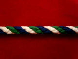 C053 6mm Navy, White and Bottle Green Crepe Cord