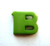 B7021 15mm Letter B Alphabet Shank Button Green