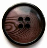 B17456 22mm  Dark Brown and Dusky Azalea Pink Gloss 4 Hole Button - Ribbonmoon