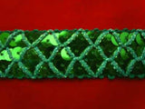 SQBRAID08 22mm Bottle and Parakeet Green Sequin Braid - Ribbonmoon
