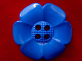 B17939 64mm Royal Blue Giant Flower Shaped 4 Hole Button