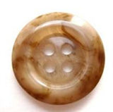 B5295 19mm Natural and Brown Arran High Gloss 4 Hole Button - Ribbonmoon