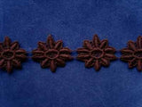 DT29 25mm Dark Chocolate Brown Daisy Lace Trim - Ribbonmoon