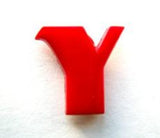 B7111 14mm Letter Y Alphabet Shank Button Red