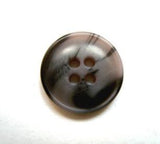 B16509 16mm Black and Mid Grey Soft Sheen 4 Hole Button - Ribbonmoon