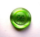 B17444 16mm Bright Emerald Green Pearlised 4 Hole Button - Ribbonmoon