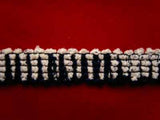 FT1040C 15mm Navy and Natural White Woven Braid Trim