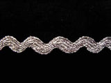 RIC16 7mm Metallic Silver Lurex Ric Rac Braid - Ribbonmoon