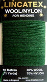 DARN09 Bottle Green Darning Mending Yarn 10 Metre Card. 30% Wool, 70% Nylon. - Ribbonmoon