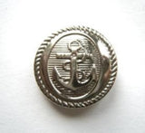 B17557 18mm Gilded Silver Poly Shank Button, Anchor Design - Ribbonmoon