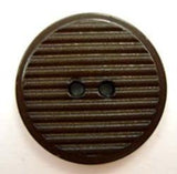 B5043 25mm Dark Brown Matt Grooved Centre 2 Hole Button - Ribbonmoon