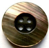 B17489 23mm Mahogany Brown Centre with Iridescent Rim 4 Hole Button - Ribbonmoon