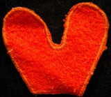 M049 Orange Letter V Shaped Faux Felt Sew on Motif