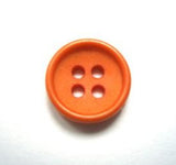 B11284 13mm Pastel Orange Matt Centre-Gloss Rim Nylon 4 Hole Button