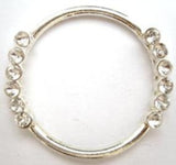 RING12 43mm Silver Metal Alloy Ring with Diamonte Decoration