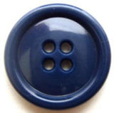 B9094 23mm Dark Dusky Royal Blue Gloss 4 Hole Button - Ribbonmoon
