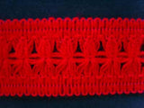 FT712 40mm Poppy Red Woolly Braid Trimming - Ribbonmoon