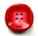 B17804 22mm Frosted Pale Scarlet Berry Red Gloss 4 Hole Button - Ribbonmoon
