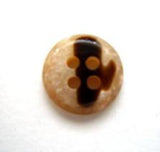 B6859 11mm Browns and Ecru Shimmery 4 Hole Button with an Iridescence - Ribbonmoon