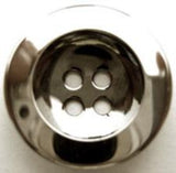 B9970 27mm Silver Steel 4 Hole Button with a Blue Tinted Centre - Ribbonmoon