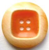 B17298 23mm Frosted Marigold Gloss 4 Hole Button - Ribbonmoon