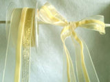 R5964 36mm Ivory, Cream and Metallic Gold Sheer Ribbon,8mm Centre Velvet Stripe - Ribbonmoon