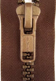 Z3256 61cm Brown Very Chunky Plastic Teeth No.9 Open End Zip - Ribbonmoon